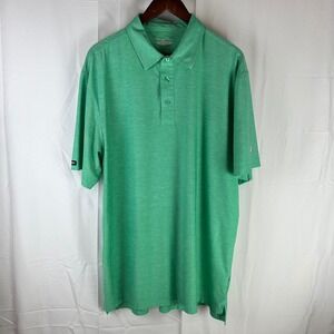 Straight Down Polo Shirt Mens XL Green Heathered Performance Golf Cedar Ridge